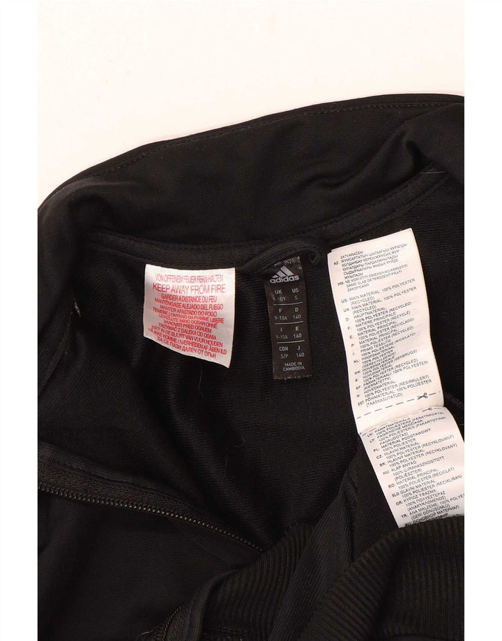 Adidas Girls Climalite Tracksuit Top Jacket 9-10 Years Black Polyester