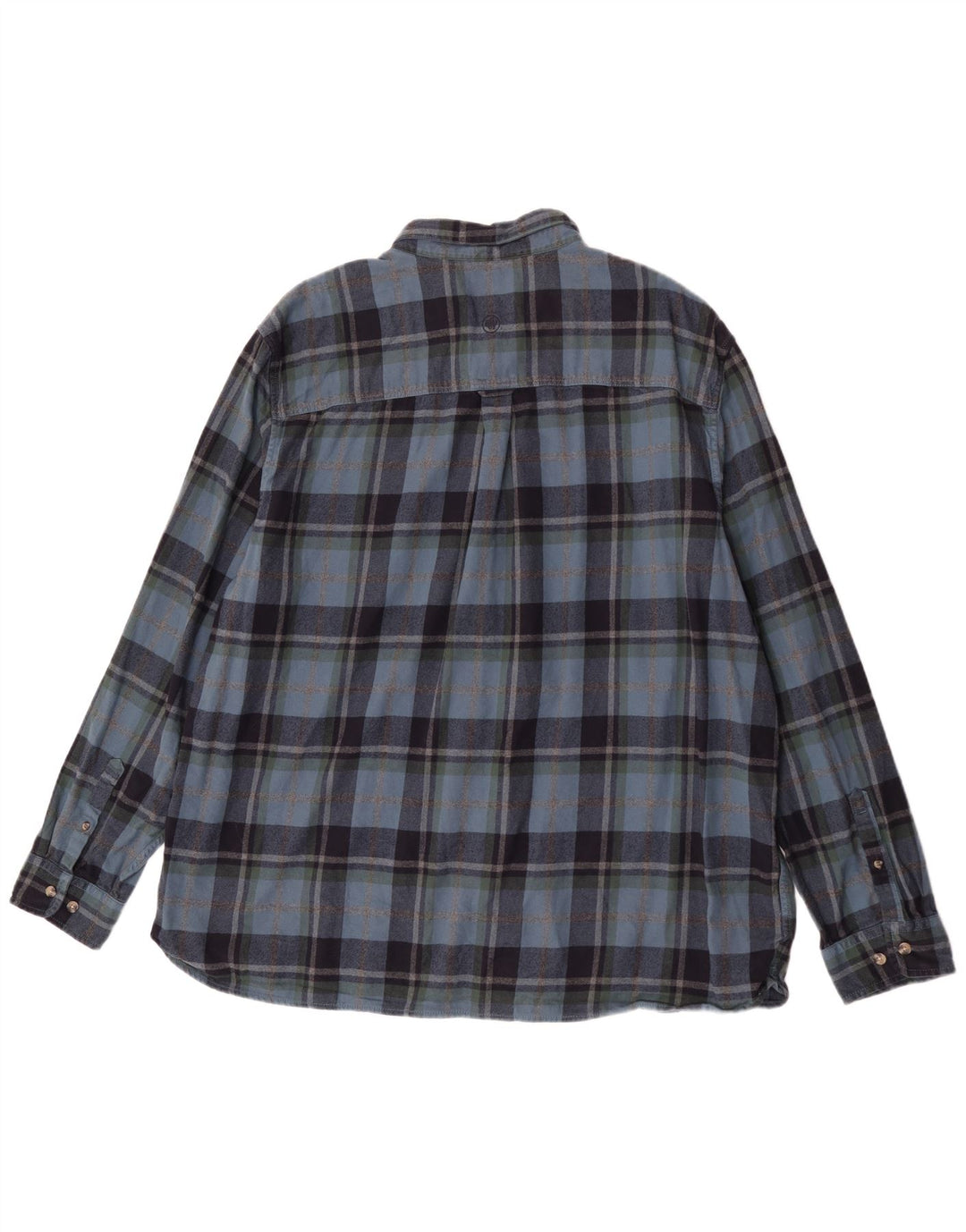 Cămașă de flanel pentru bărbați Fat Face Regular Fit 4XL, bumbac cu carouri bleumarin