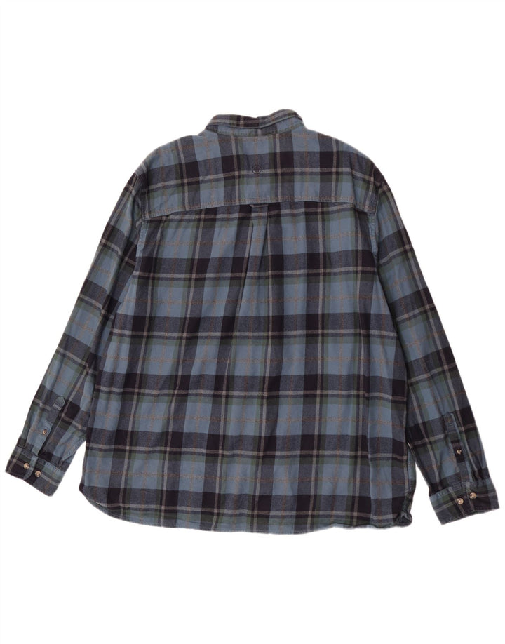 Cămașă de flanel pentru bărbați Fat Face Regular Fit 4XL, bumbac cu carouri bleumarin
