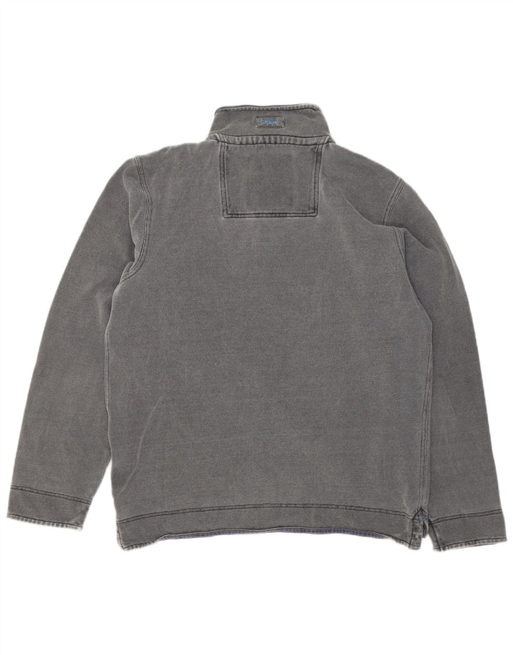 Crew Clothing Hanorac pentru bărbați cu fermoar și gât Jumper Bumbac mediu gri