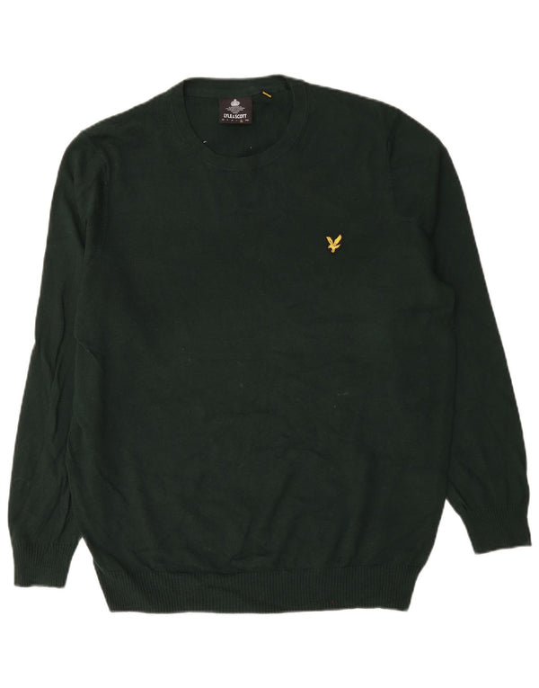Pulover Lyle & Scott pentru bărbați, cu gât crew, XL, bumbac verde