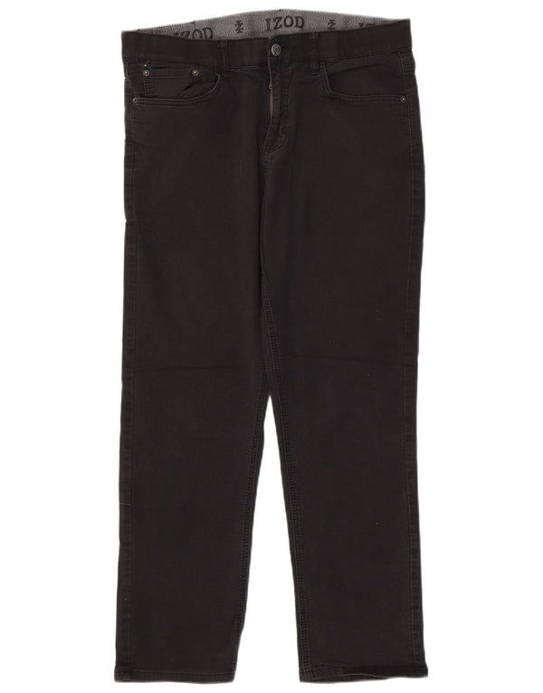 Blugi drepti pentru bărbați IZOD, cu ajustare normală, W34 L30, bumbac negru
