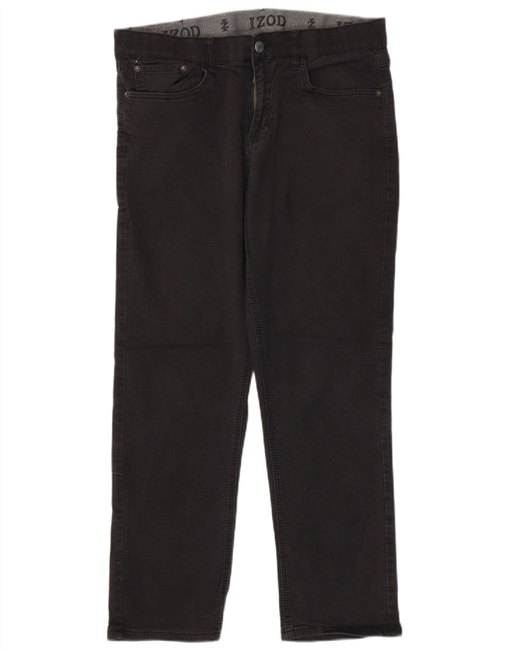 Blugi drepti pentru bărbați IZOD, cu ajustare normală, W34 L30, bumbac negru