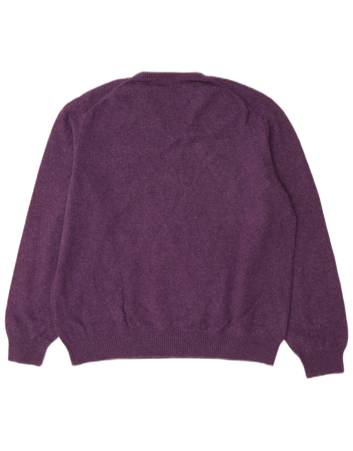 Massimo Dutti Pulover cu decolteu în V pentru bărbați XL Lână violet