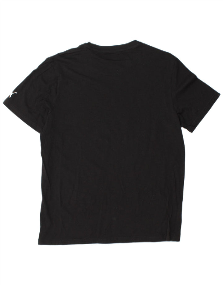 Tricou grafic PUMA pentru bărbați Top mare din bumbac negru