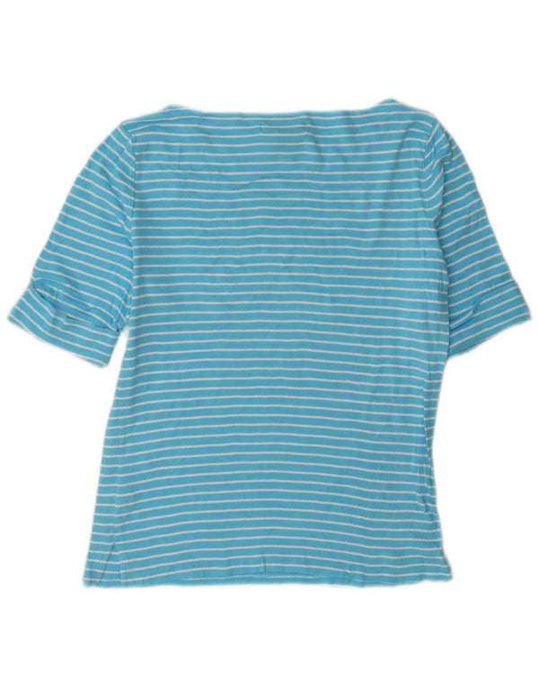 Top pentru femei Ralph Lauren cu mâneci 3/4 UK 14, bumbac cu dungi albastre medii