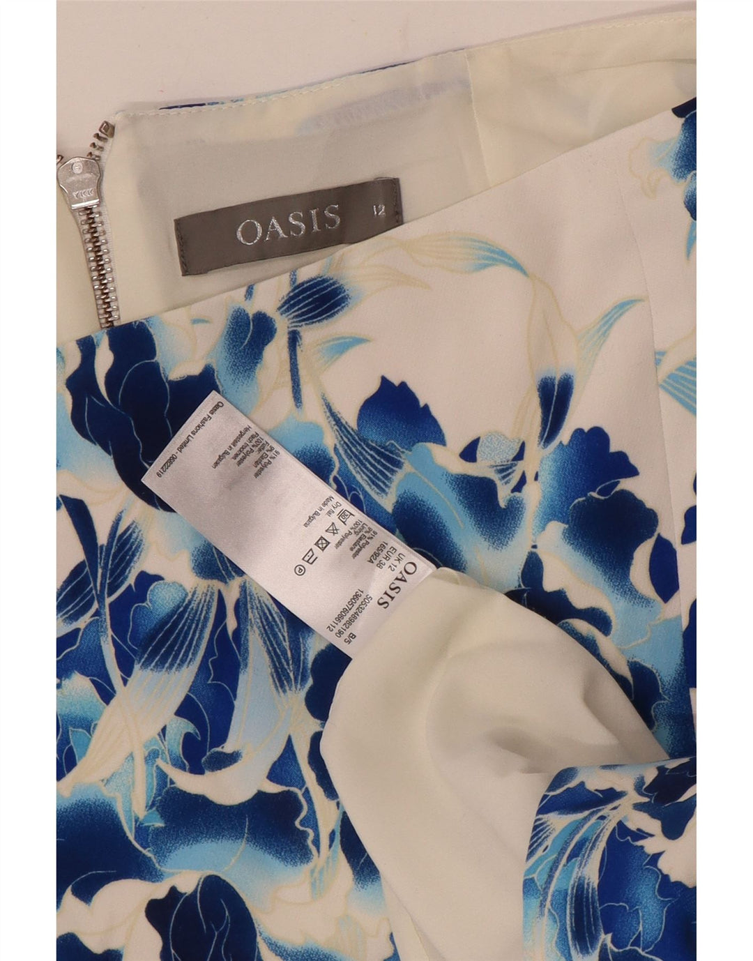 Fusta creion pentru femei Oasis UK 12 Medium W32 Poliester floral alb