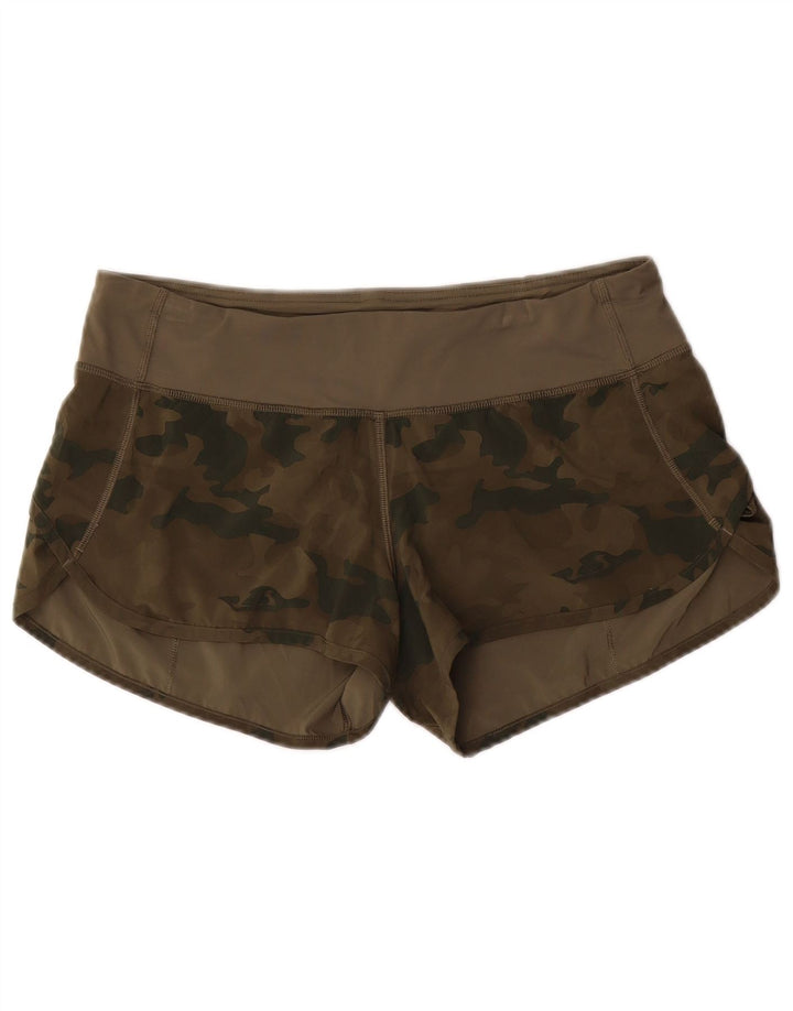LULULEMON Pantaloni scurti sport pentru femei UK 8 Small Kaki Camouflage Poliester