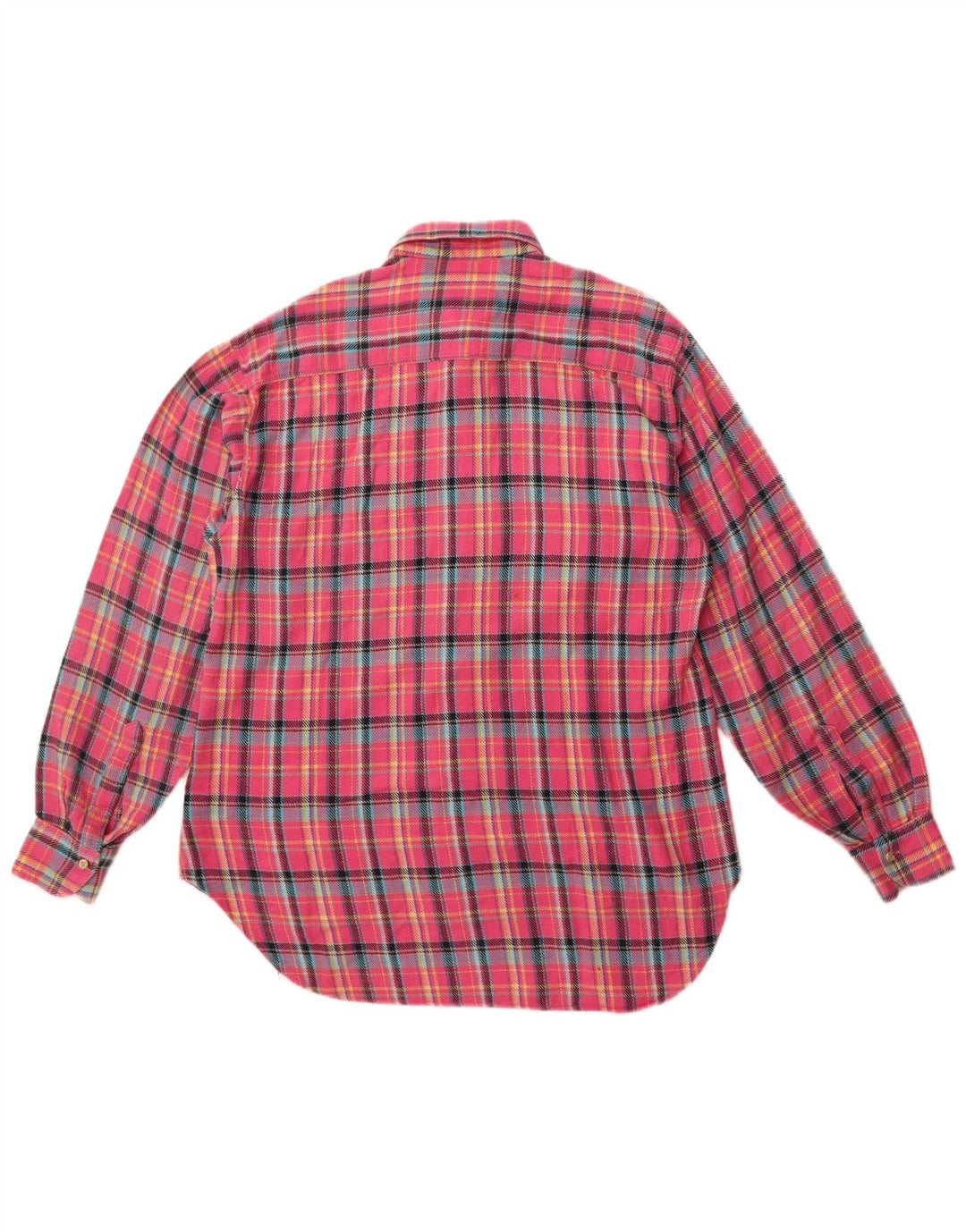 Cămașă de flanel pentru femei Benetton UK 14, bumbac cu carouri, roz, mare