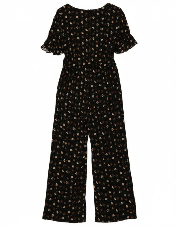 Salopetă Oasis pentru femei cu mânecă scurtă UK 14 Medium Black Floral