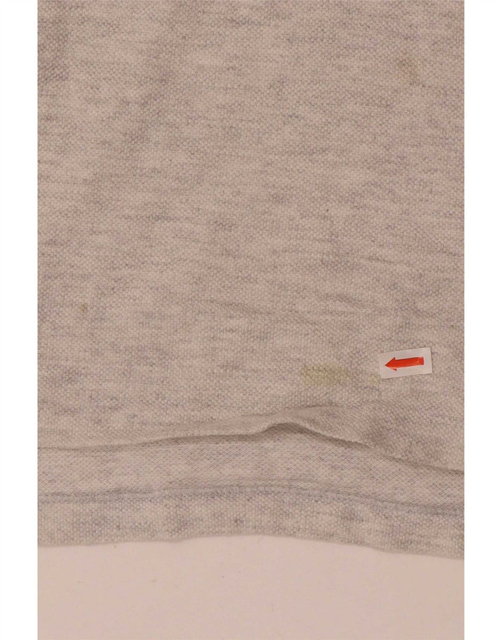 Tricou polo pentru bărbați Champion cu mânecă lungă, gri mediu cu pete