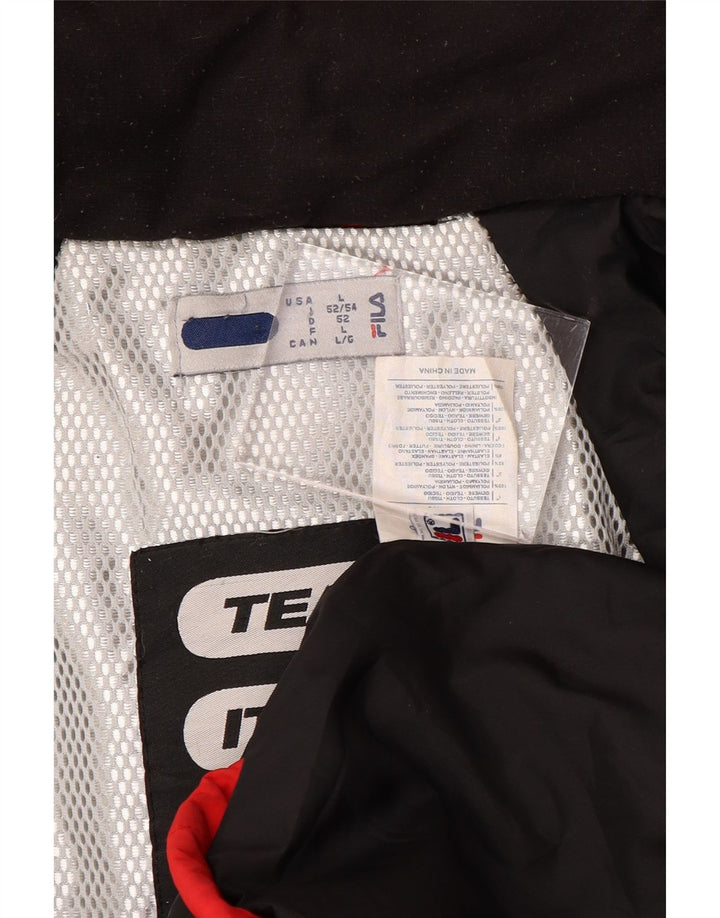 Jachetă de vânt cu glugă Fila pentru bărbați UK 40, mare, roșu, poliamidă color bloc