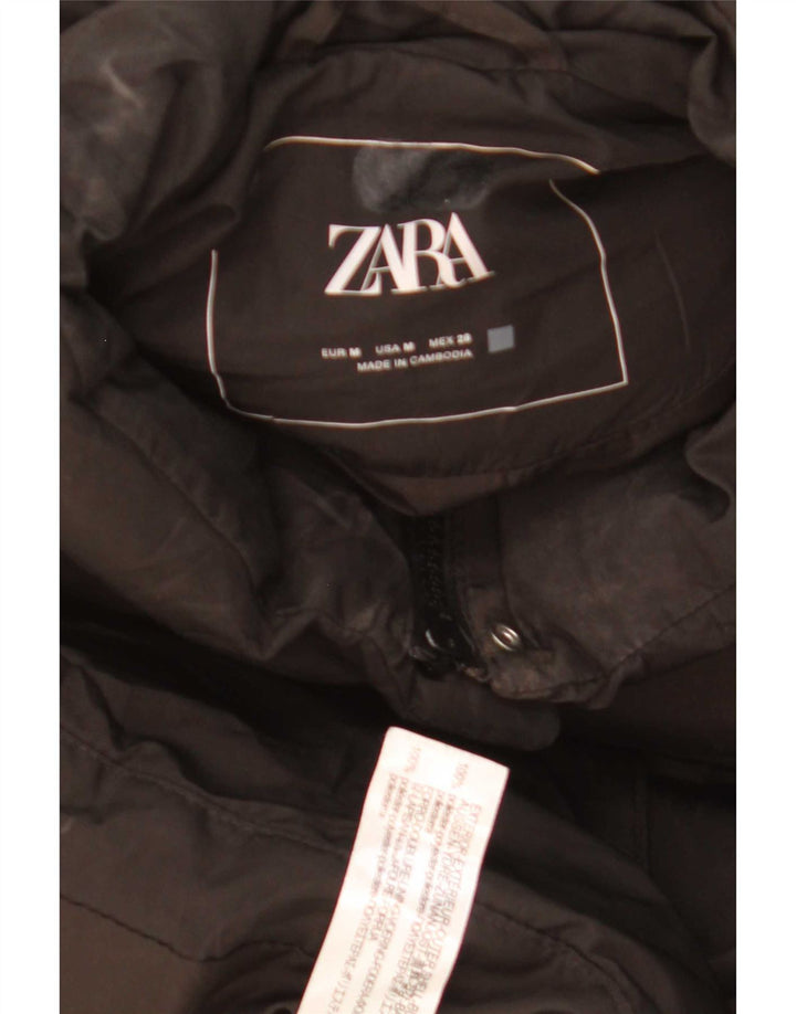 Gilet căptușit supradimensionat pentru femei Zara UK 14 Poliester mediu negru
