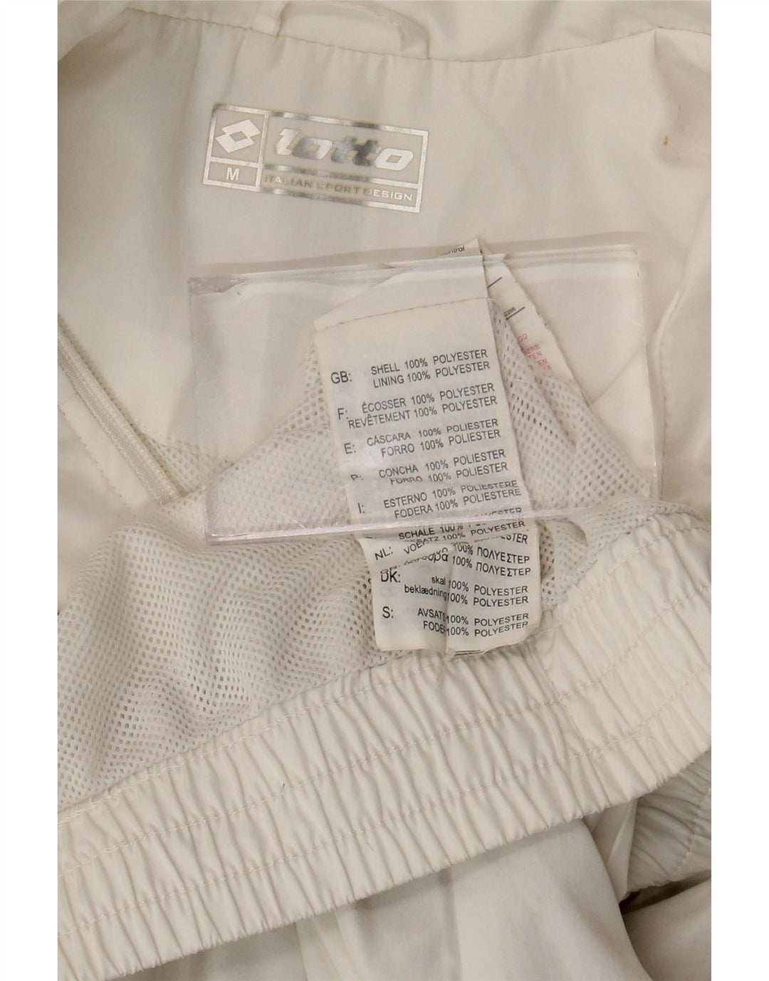 Jachetă de trening pentru bărbați Lotto, poliester alb mediu