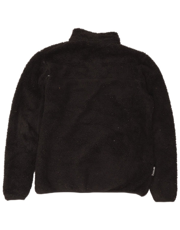Jumper pentru bărbați Mountain Warehouse, cu fermoar și gât, din lână, mare, negru, poliester