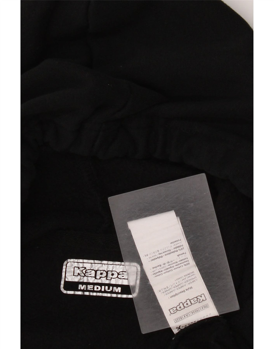 Pulover Kappa pentru femei, cu capota, negru mediu, bumbac