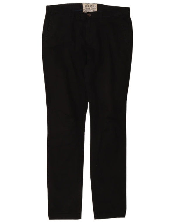 Pantaloni chino subțiri pentru femei JACK WILLS UK 10 mici L32 L31 bumbac negru