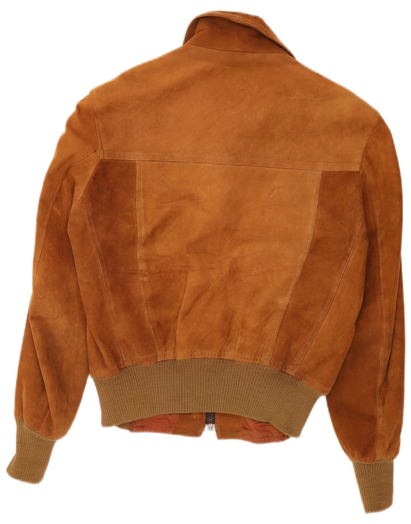 Bomber Vintage pentru bărbați din piele intoarsa UK 38 Maro Mediu