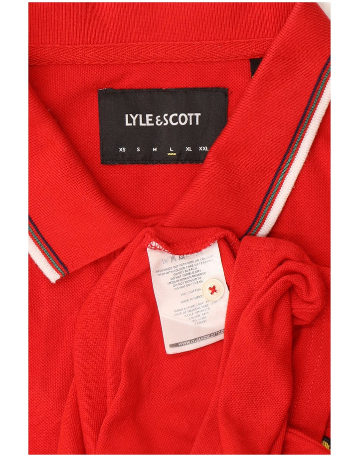 Tricou polo pentru bărbați Lyle & Scott, bumbac roșu mare
