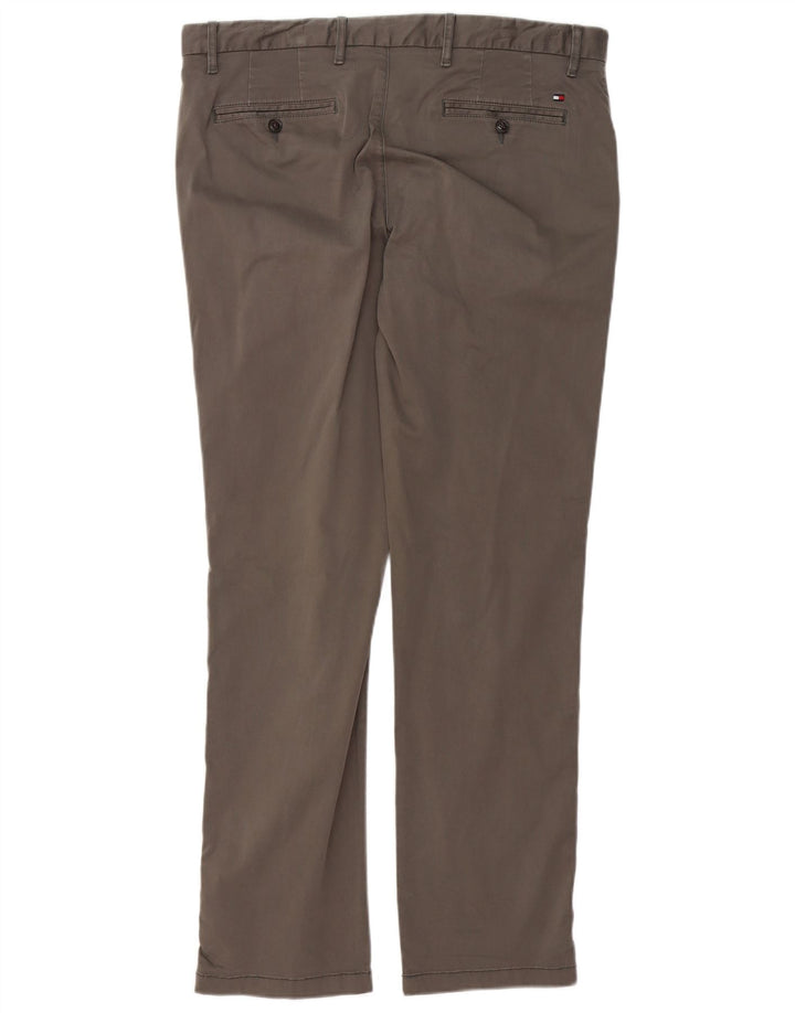 TOMMY HILFIGER Pantaloni chino slim pentru bărbați L36 L32 bumbac gri
