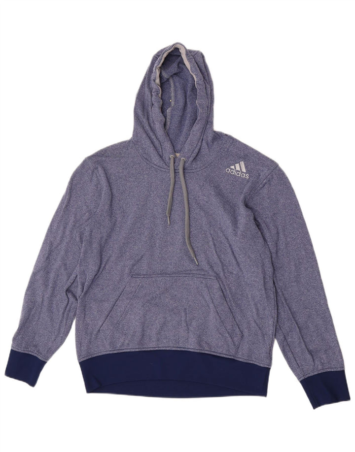 Pulover cu glugă Adidas pentru femei UK 14 Medium Blue Flecked Polyester