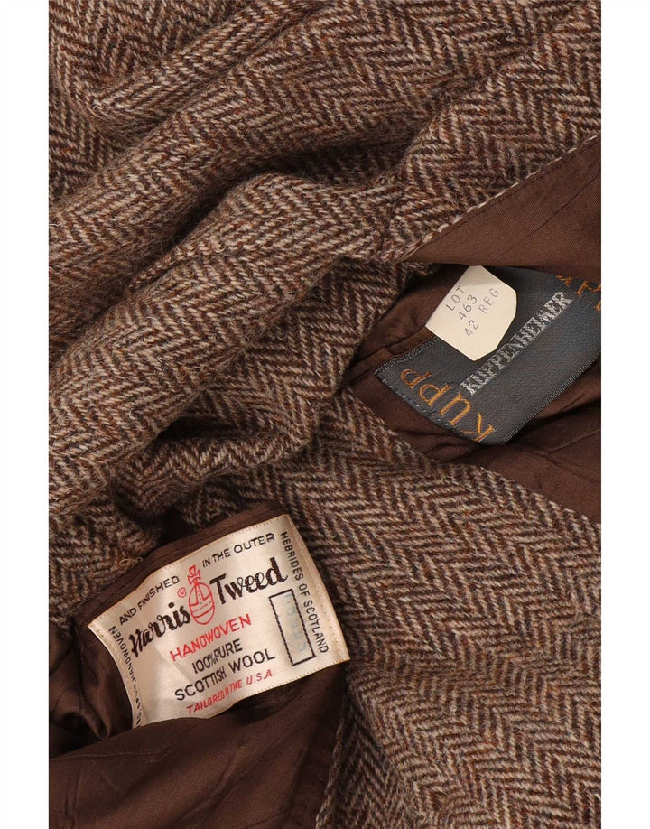 Jachetă pentru bărbați Harris Tweed, cu ajustare obișnuită, Marea Britanie 42, maro, oase