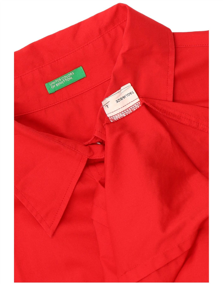 Cămașă Benetton cu mânecă scurtă pentru femei UK 16 Large Red