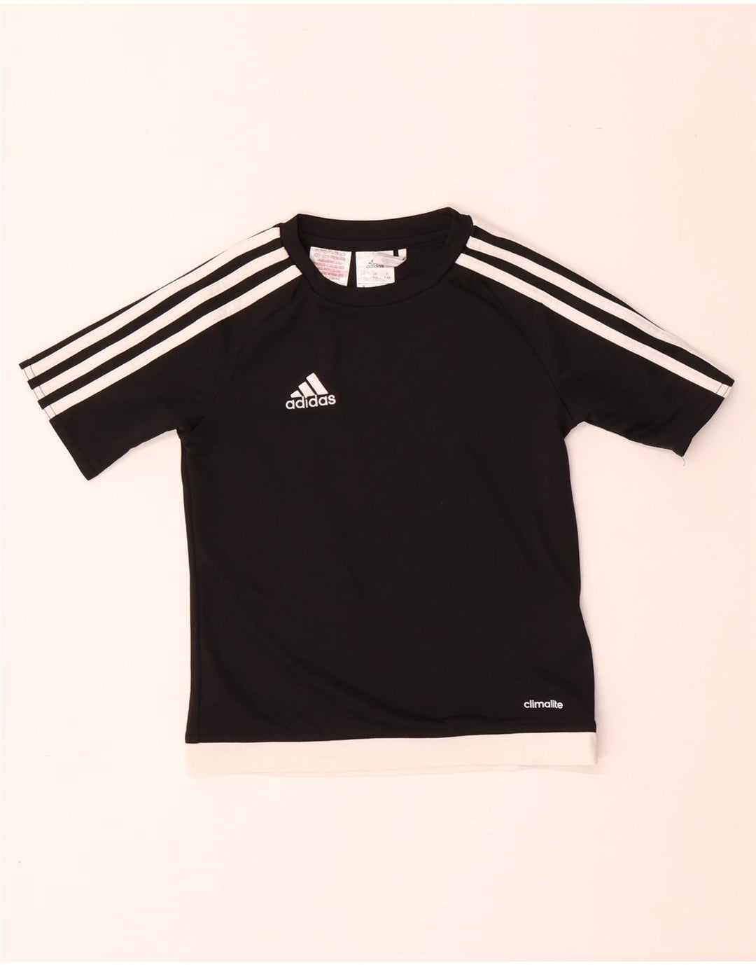 Tricou grafic ADIDAS Climalite pentru baieti Top 7-8 ani poliester negru