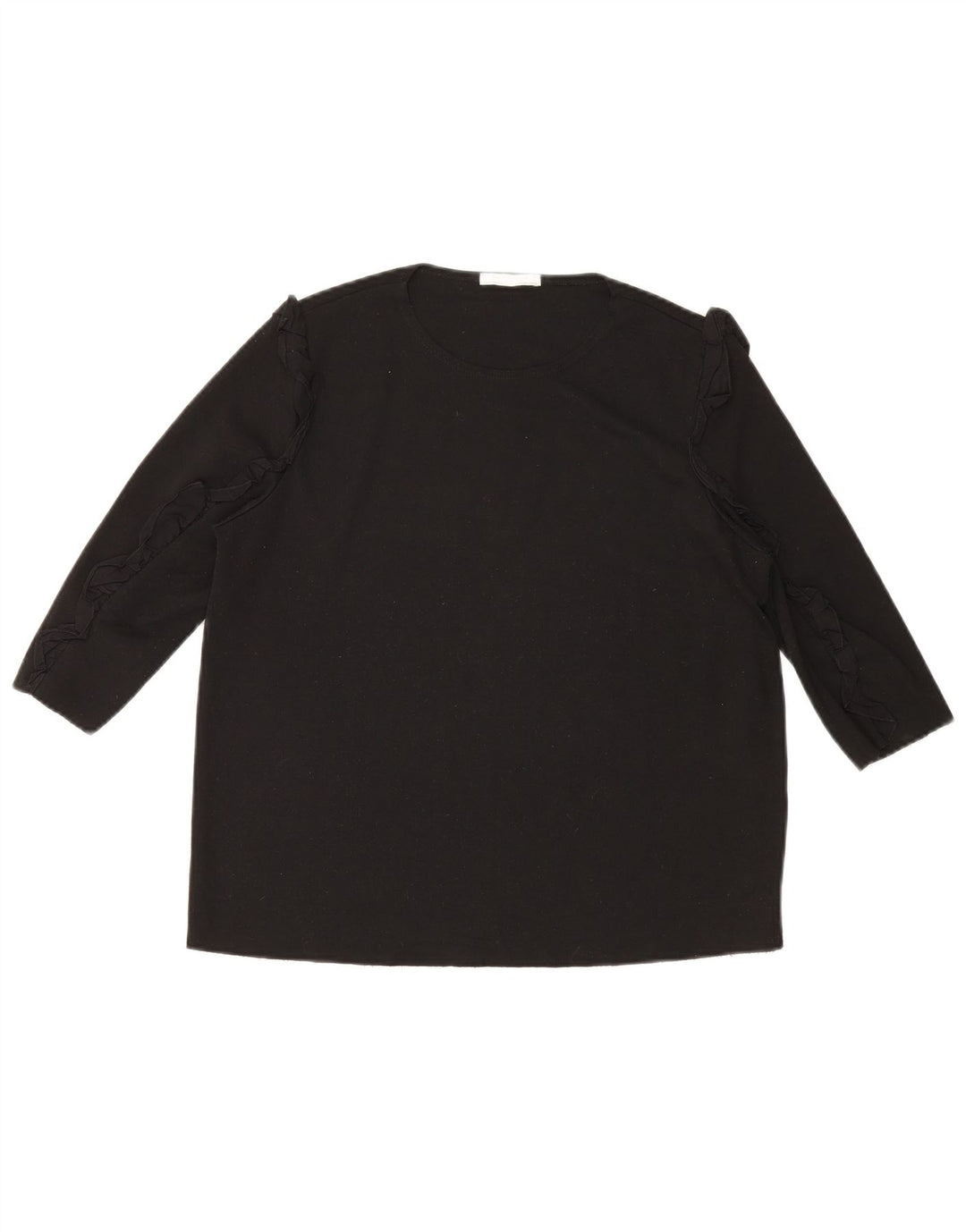 Top femeie Zara cu mâneci 3/4 UK 16 mare, negru, bumbac