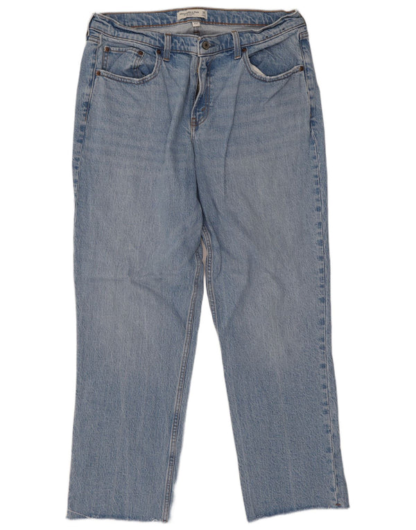 Blugi drepti Abercrombie & Fitch Curve pentru femei cu talie medie W32 L28 albastru anii 90