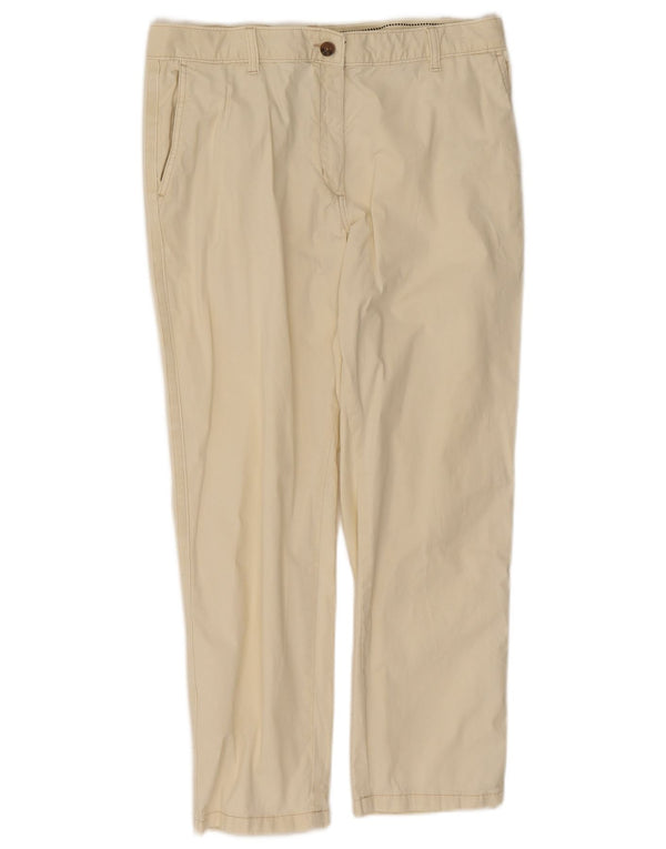 Pantaloni tăiați pentru femei Marks & Spencer UK 14 Large W32 L25 Off White