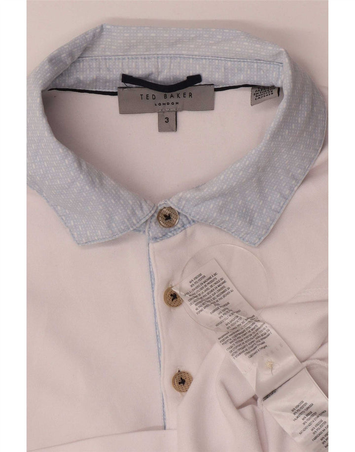 Tricou polo pentru bărbați Ted Baker Mărimea 3, mediu alb, viscoză