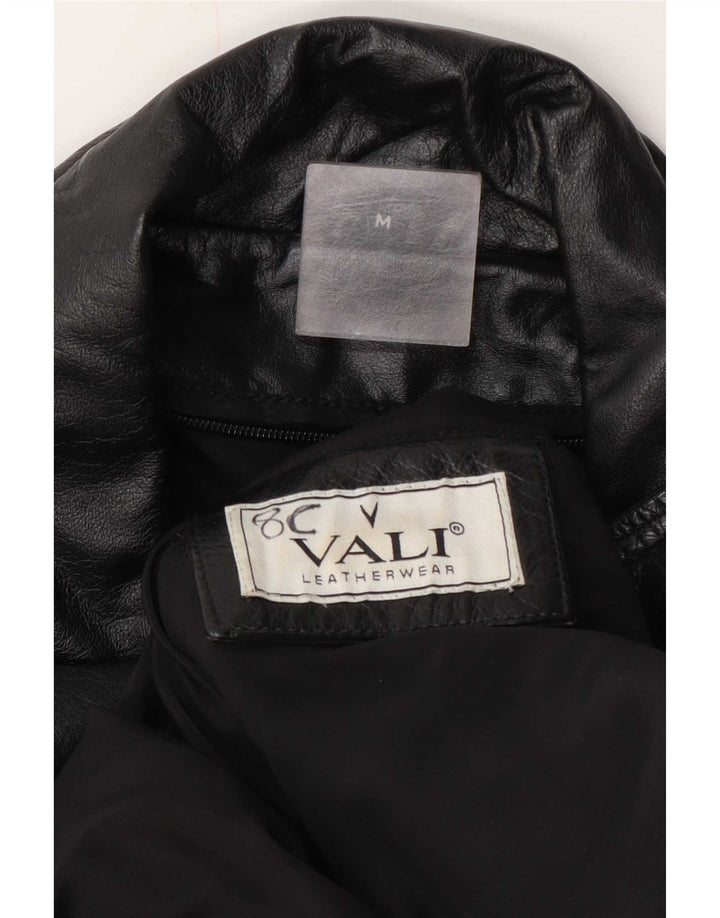 Palton din piele vintage pentru bărbați UK 38 mediu negru