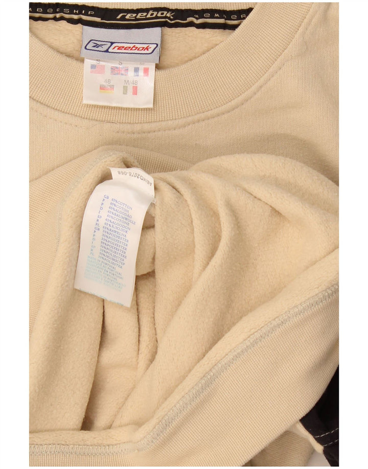 Hanorac grafic pentru bărbați Reebok Jumper mic, bej, bumbac color bloc