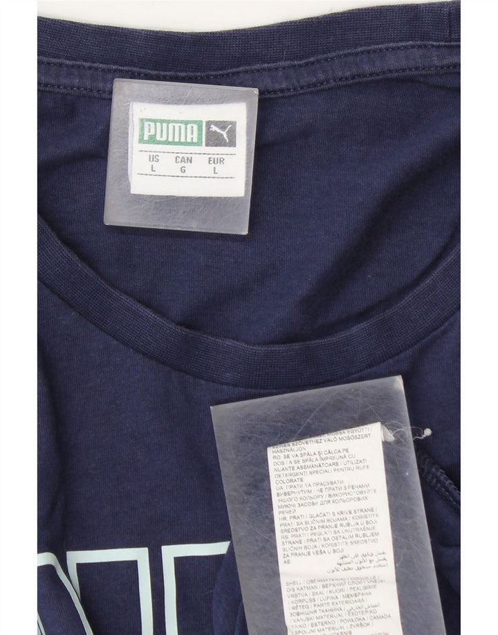 Tricou grafic Puma pentru bărbați Top mare din bumbac bleumarin