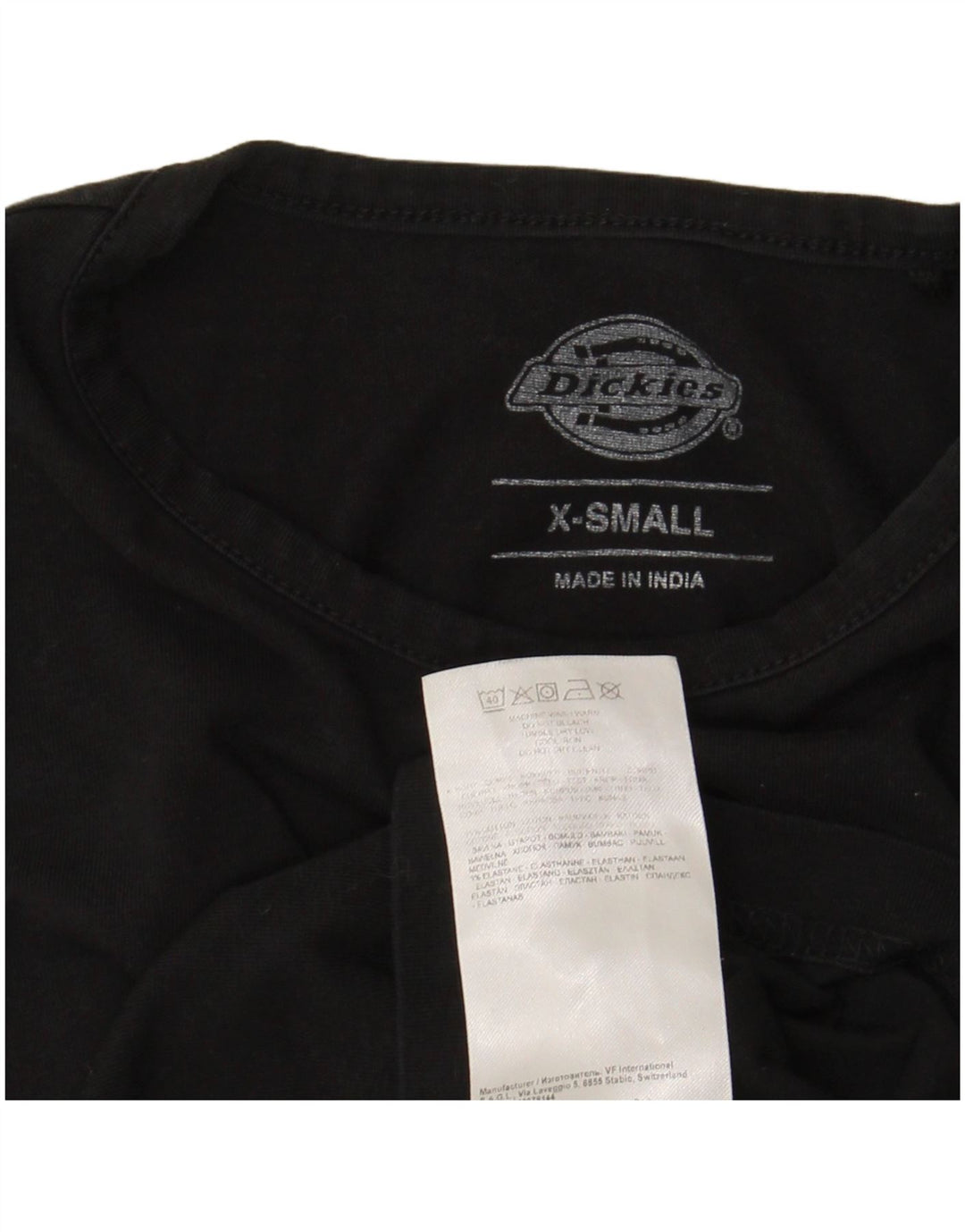 DICKIES Vestă cu grafică crop subțire pentru femei UK 4 XS bumbac negru