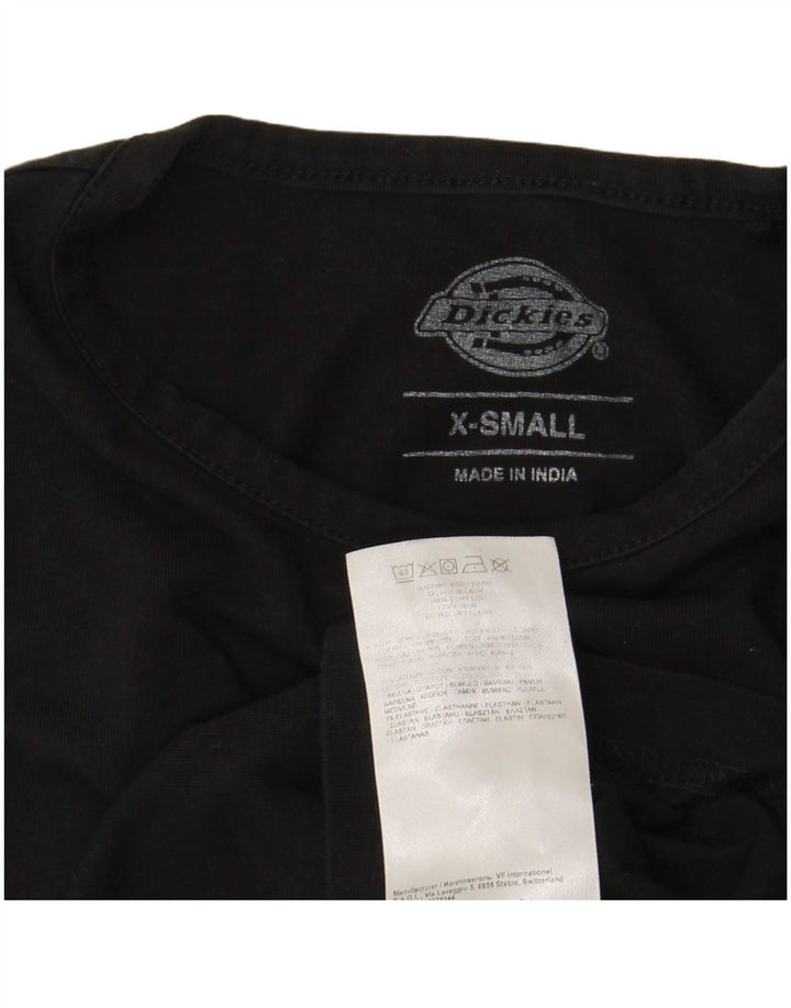 DICKIES Vestă cu grafică crop subțire pentru femei UK 4 XS bumbac negru