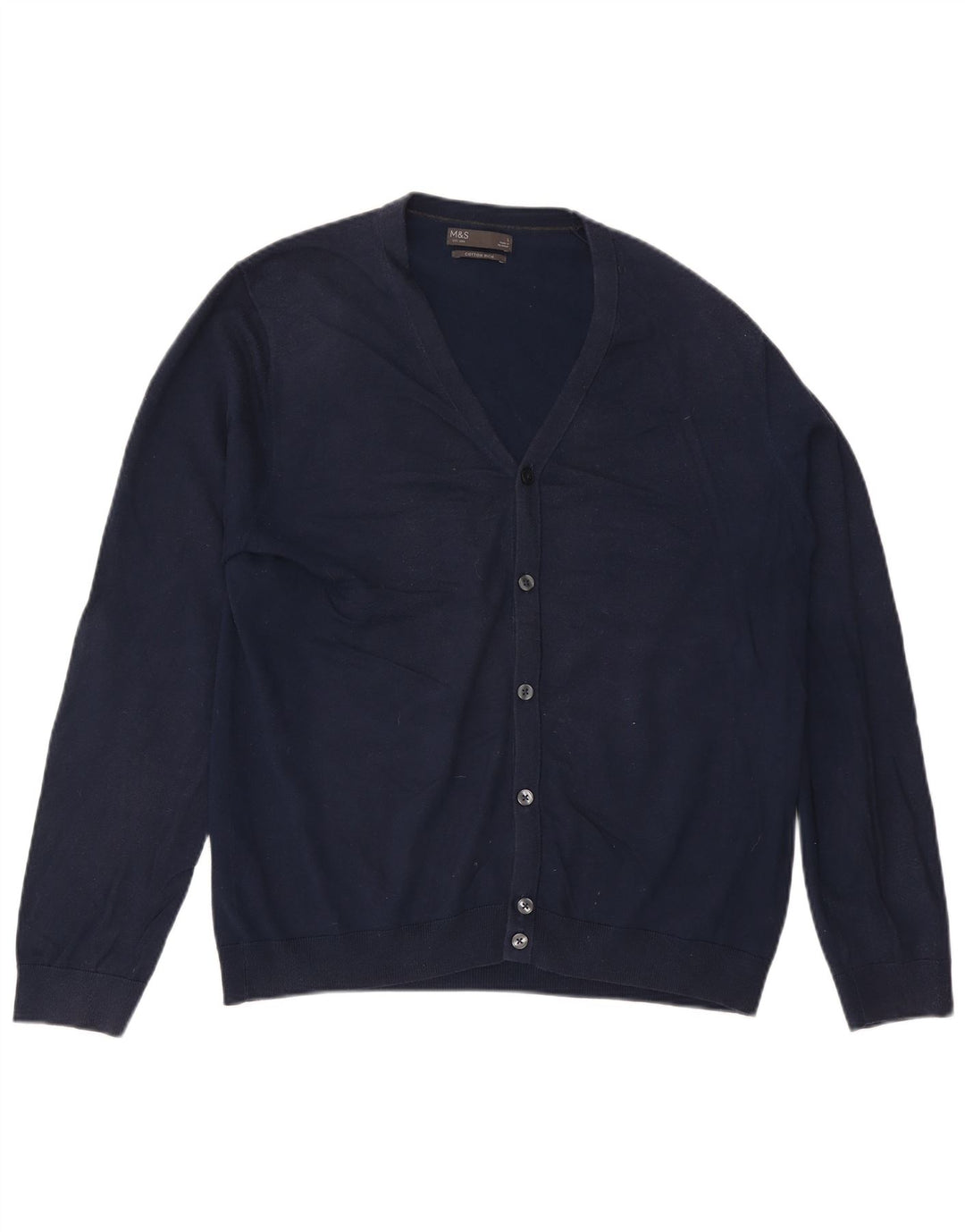 Pulover cardigan pentru bărbați Marks & Spencer, mare, bleumarin, bumbac