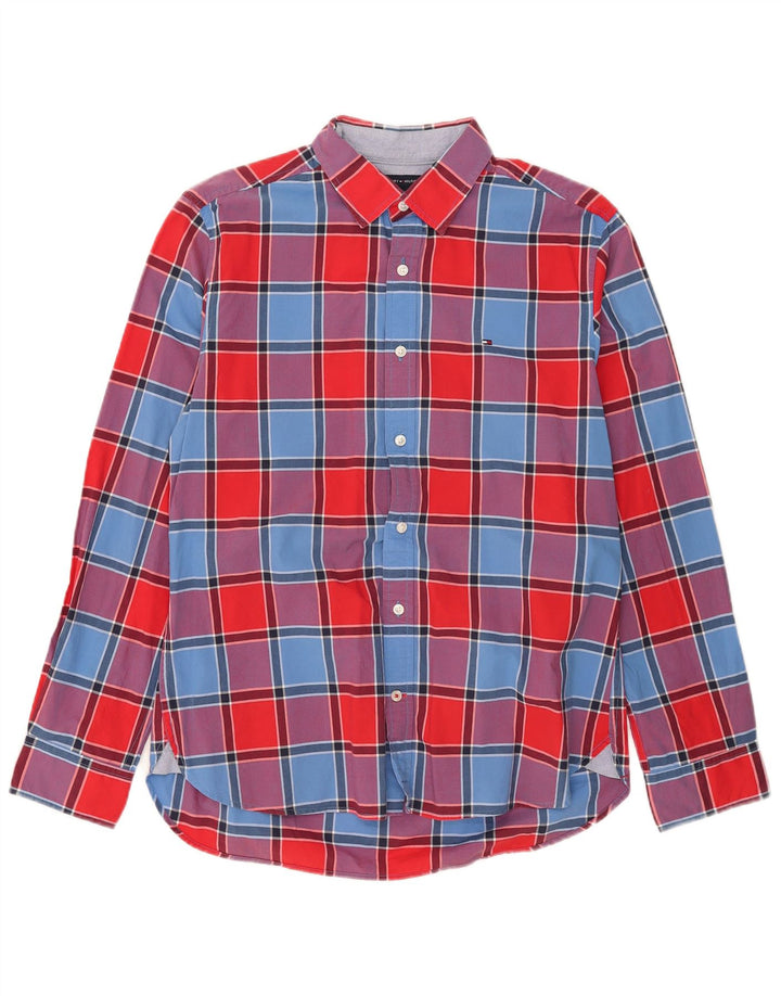 Cămașă pentru bărbați Tommy Hilfiger, bumbac cu carouri medii multicolore