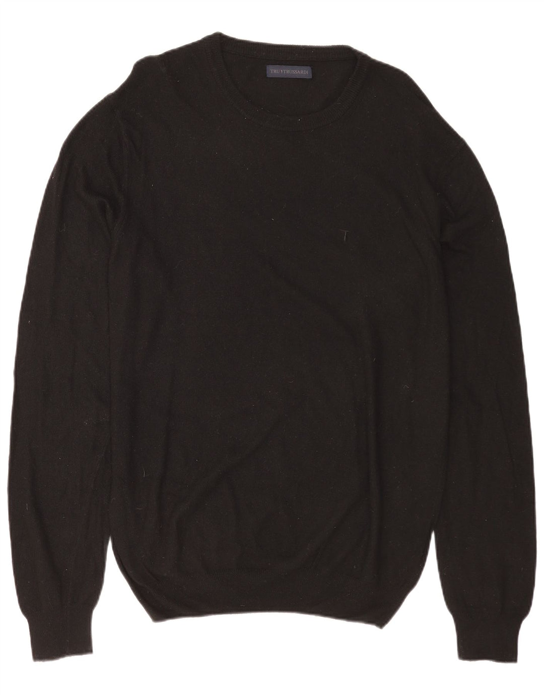 TRUSSARDI Pulover pentru bărbați cu gât de barcă din poliamidă neagră mare