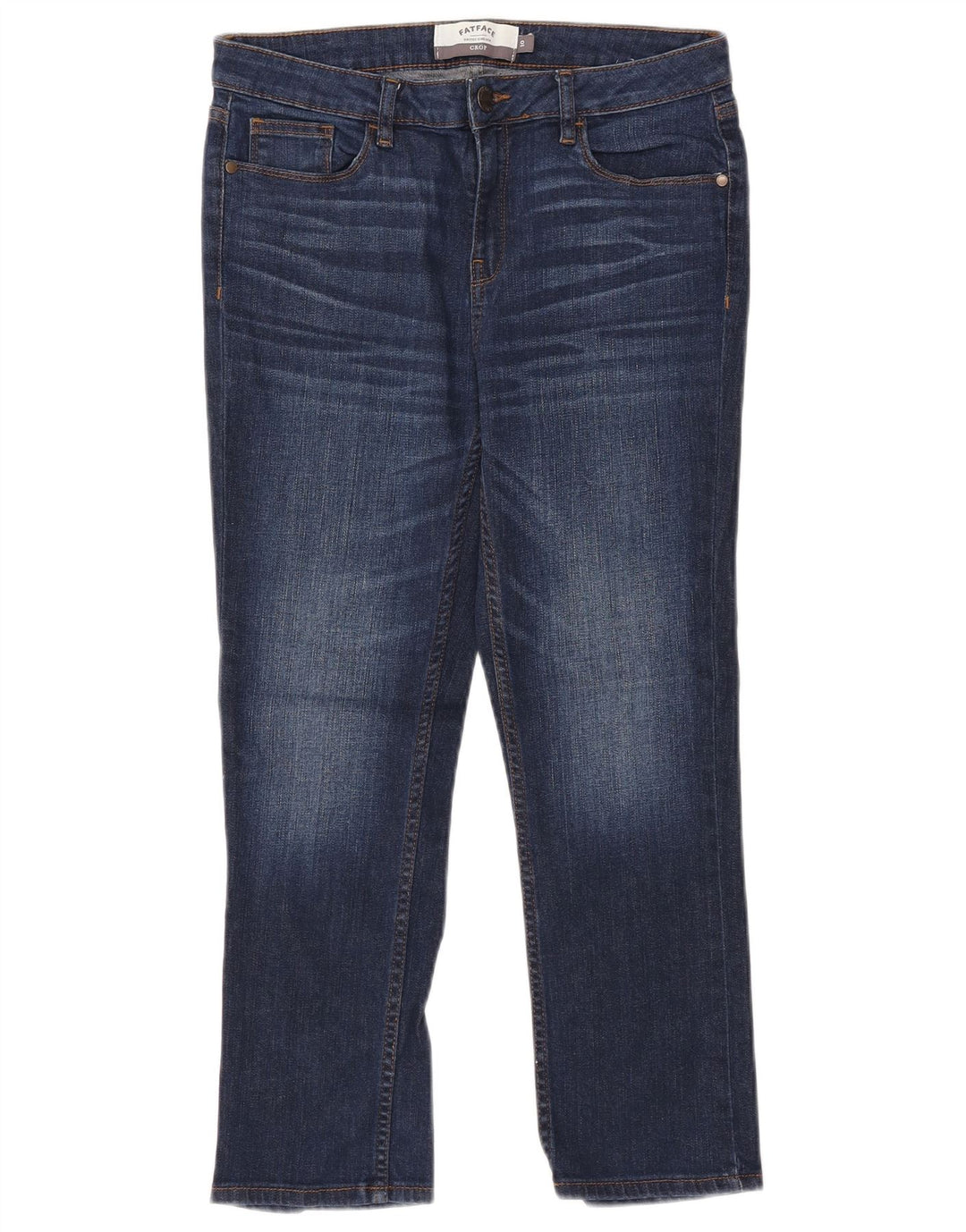 Fat Face Blugi Slim Cropped Femei UK 10 Small W30 L24 Blue Bumbac