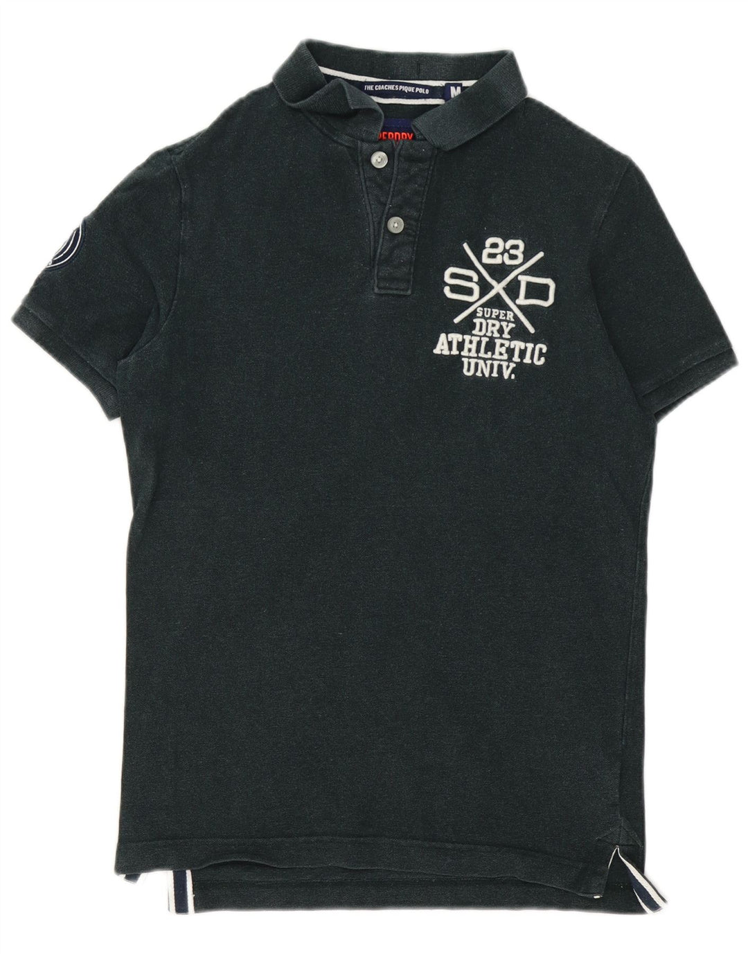 Tricou polo grafic pentru bărbați Superdry, bumbac verde mediu