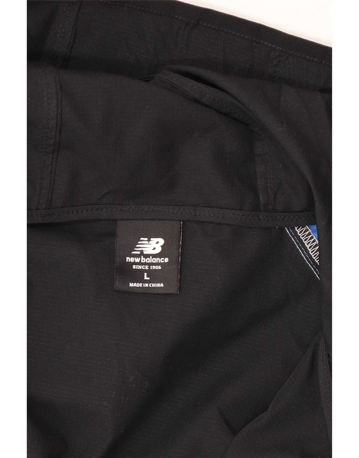Jachetă de trening cu grafică pentru bărbați New Balance, mare, neagră, bloc de culoare