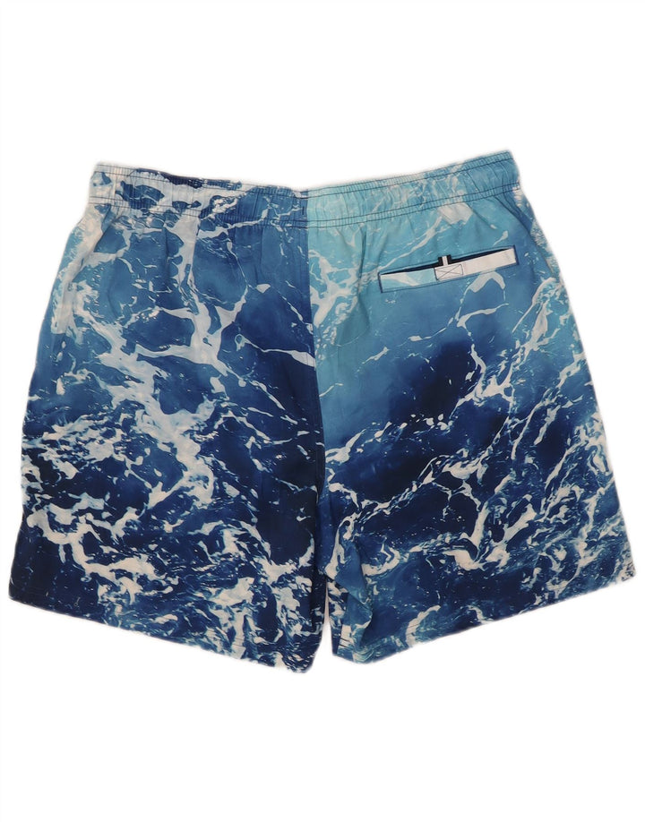 Marks & Spencer Pantaloni scurți de înot pentru bărbați, cu model abstract, poliester albastru mare