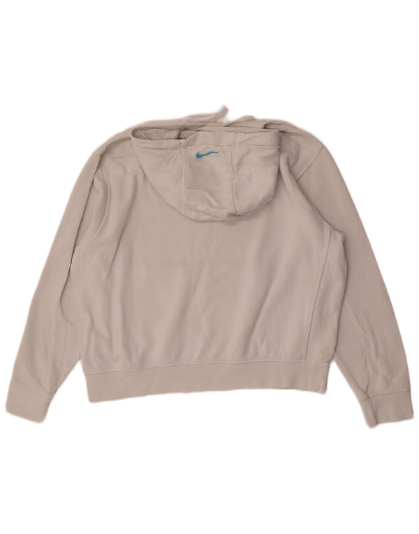 Pulover cu glugă grafic Nike pentru bărbați, mare, alb, din bumbac