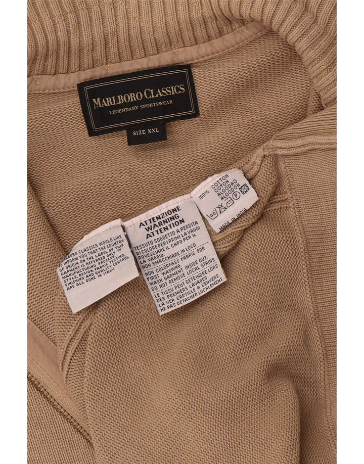 Pulover cardigan pentru bărbați Marlboro Classics 2XL, bumbac, bej