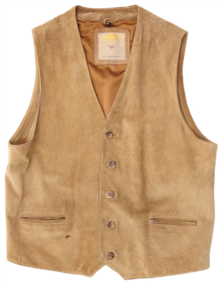 Camel Active Gilet Bărbați din piele intoarsa XL Bej