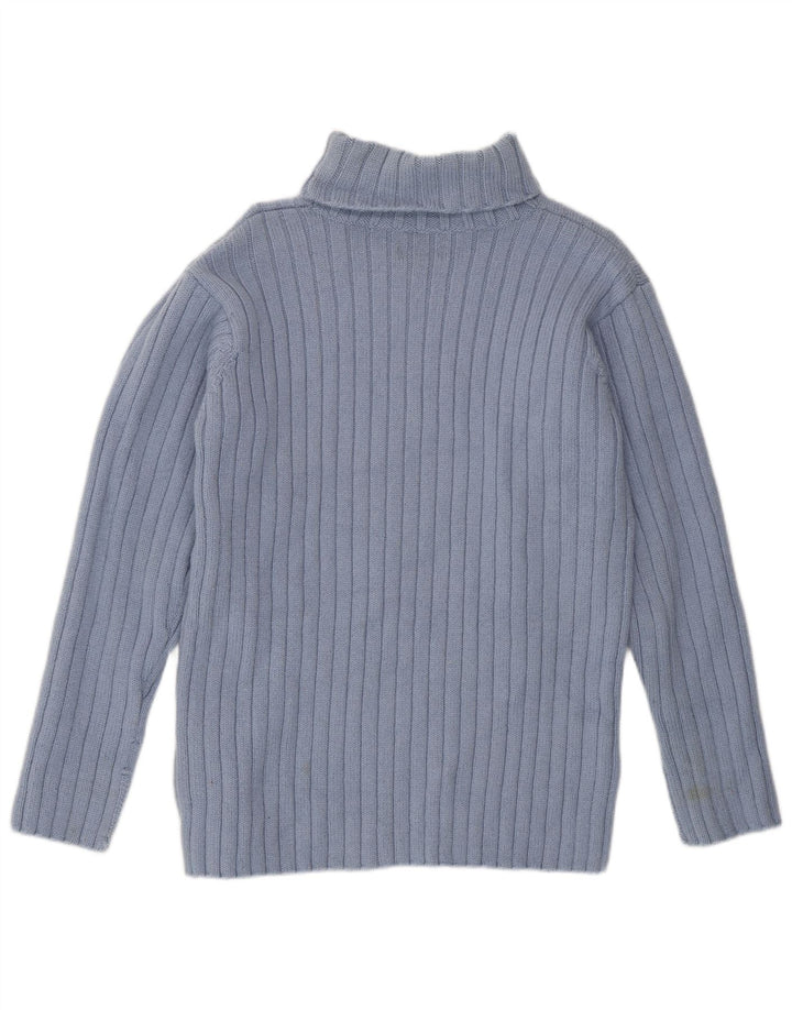 JIGSAW Pulover cu gât rulat pentru femei UK 14 Lână albastră medie