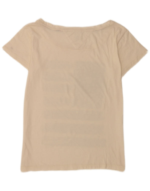 Tricou grafic Tommy Hilfiger pentru femei Top UK 14 Large Off White Paisley