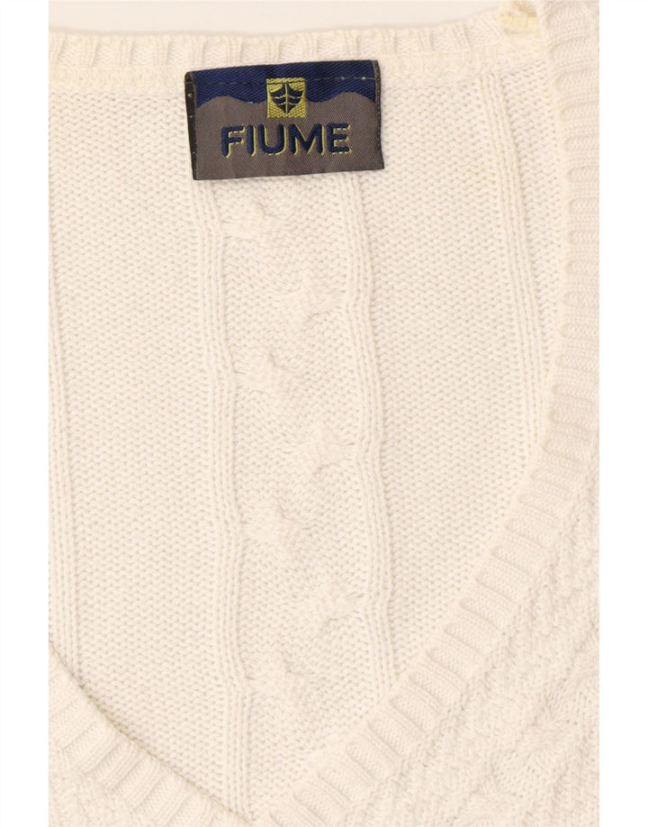 Pulover cu decolteu în V Fiume pentru femei UK 20 2XL White Fair Isle